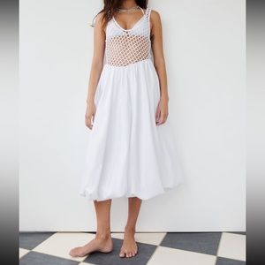 Zara mesh trim bubble dress NWT